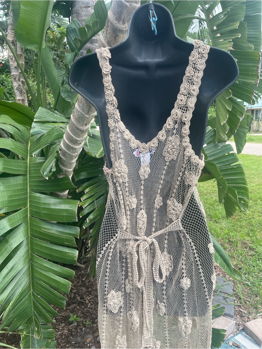 lace, crochet, rosette, and mash dress - Picture 6 of 10
